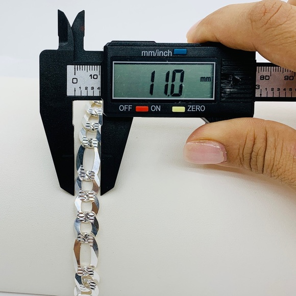 Sterling Silver 925 Men's Bracelet 9” 11mm - Picture 10 of 13